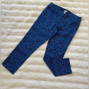 Cache Blue Patterned Ankle Pants